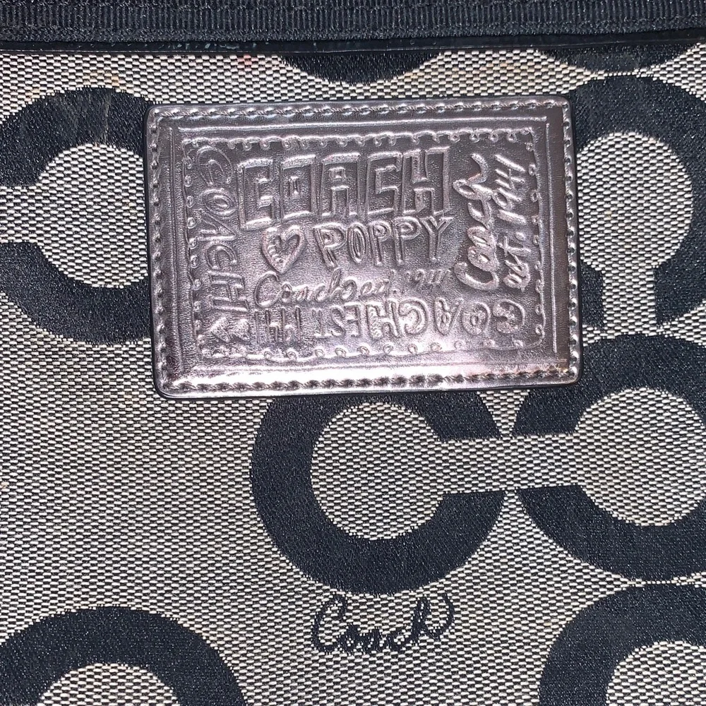Coach Poppy Signature grey and black Jacquard Tote Bag purse & extra strap - Picture 3 of 17